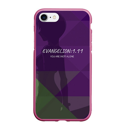 Чехол iPhone 7/8 матовый Evangelion: 111 / 3D-Малиновый – фото 1