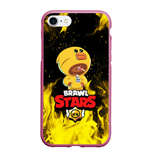 Чехол iPhone 7/8 матовый BRAWL STARS SALLY LEON / 3D-Малиновый – фото 1