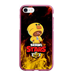 Чехол iPhone 7/8 матовый BRAWL STARS SALLY LEON, цвет: 3D-малиновый