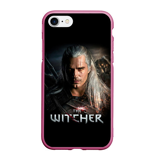 Чехол iPhone 7/8 матовый THE WITCHER / 3D-Малиновый – фото 1