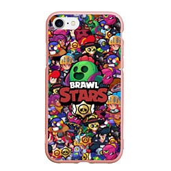 Чехол iPhone 7/8 матовый BRAWL STARS SPIKE, цвет: 3D-светло-розовый