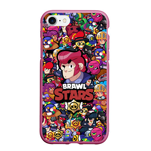 Чехол iPhone 7/8 матовый BRAWL STARS COLT / 3D-Малиновый – фото 1