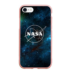 Чехол iPhone 7/8 матовый NASA, цвет: 3D-светло-розовый
