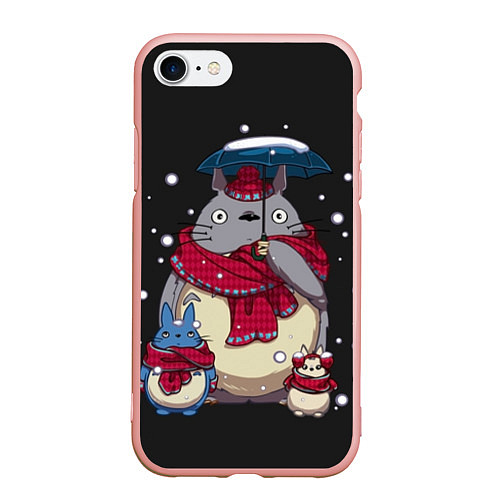 Чехол iPhone 7/8 матовый My Neighbor Totoro / 3D-Светло-розовый – фото 1