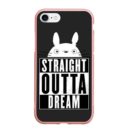 Чехол iPhone 7/8 матовый Тоторо Straight outta dream / 3D-Светло-розовый – фото 1