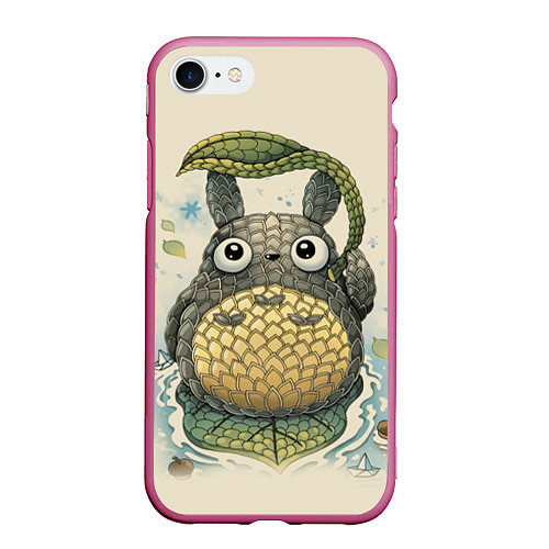 Чехол iPhone 7/8 матовый My Neighbor Totoro / 3D-Малиновый – фото 1