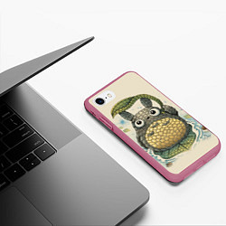 Чехол iPhone 7/8 матовый My Neighbor Totoro, цвет: 3D-малиновый — фото 2