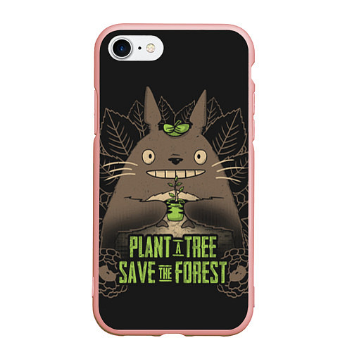 Чехол iPhone 7/8 матовый Plant a tree Save the forest / 3D-Светло-розовый – фото 1