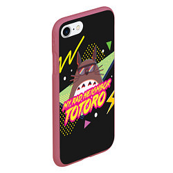 Чехол iPhone 7/8 матовый Totoro My rad ne ighbor, цвет: 3D-малиновый — фото 2