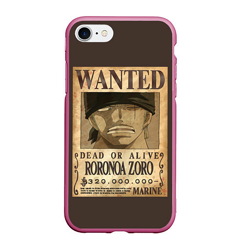 Чехол iPhone 7/8 матовый One Piece Wanted / 3D-Малиновый – фото 1