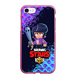 Чехол iPhone 7/8 матовый BRAWL STARS BIBI, цвет: 3D-малиновый