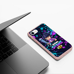 Чехол iPhone 7/8 матовый BRAWL STARS BIBI, цвет: 3D-светло-розовый — фото 2