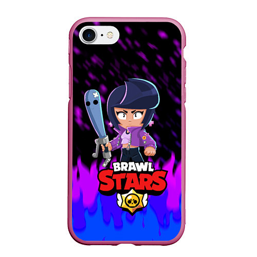 Чехол iPhone 7/8 матовый BRAWL STARS BIBI / 3D-Малиновый – фото 1