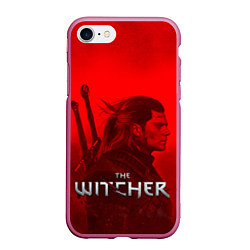 Чехол iPhone 7/8 матовый THE WITCHER, цвет: 3D-малиновый