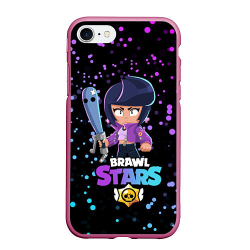 Чехол iPhone 7/8 матовый BRAWL STARS BIBI / 3D-Малиновый – фото 1