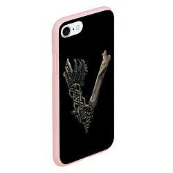 Чехол iPhone 7/8 матовый Vikings bones logo, цвет: 3D-светло-розовый — фото 2
