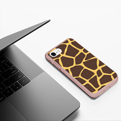 Чехол iPhone 7/8 матовый Окрас жирафа, цвет: 3D-светло-розовый — фото 2