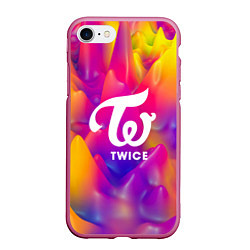 Чехол iPhone 7/8 матовый TWICE, цвет: 3D-малиновый