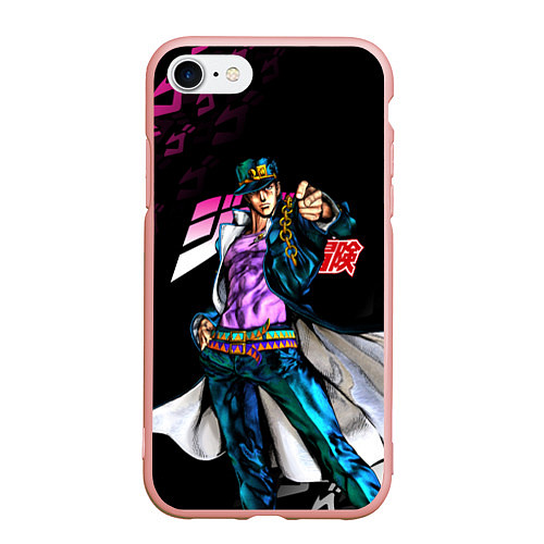 Чехол iPhone 7/8 матовый JOJOS BIZARRE ADVENTURE / 3D-Светло-розовый – фото 1