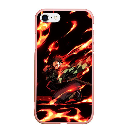 Чехол iPhone 7/8 матовый KIMETSU NO YAIBA / 3D-Светло-розовый – фото 1