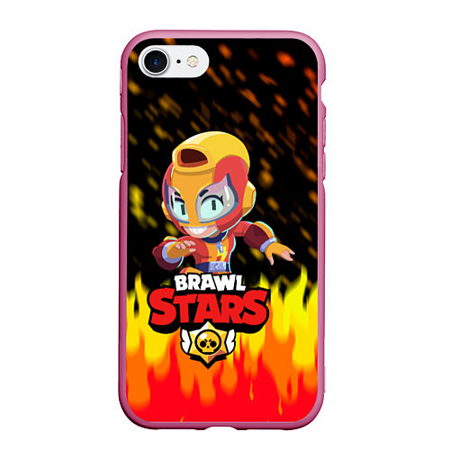 Чехол iPhone 7/8 матовый BRAWL STARS MAX / 3D-Малиновый – фото 1