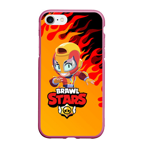 Чехол iPhone 7/8 матовый BRAWL STARS MAX / 3D-Малиновый – фото 1