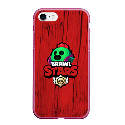 Чехол iPhone 7/8 матовый Brawl Stars SPIKE, цвет: 3D-малиновый