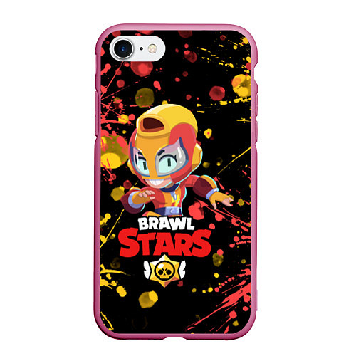 Чехол iPhone 7/8 матовый BRAWL STARS MAX / 3D-Малиновый – фото 1