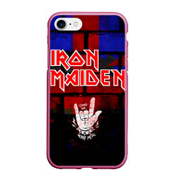 Чехол iPhone 7/8 матовый Iron Maiden, цвет: 3D-малиновый