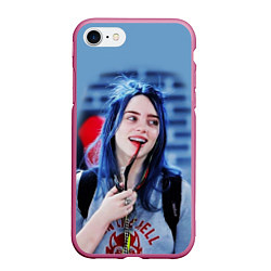 Чехол iPhone 7/8 матовый BILLIE EILISH, цвет: 3D-малиновый