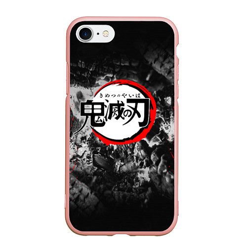 Чехол iPhone 7/8 матовый KIMETSU NO YAIBA / 3D-Светло-розовый – фото 1