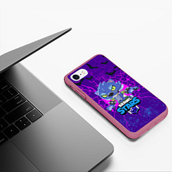 Чехол iPhone 7/8 матовый BRAWL STARS ОБОРОТЕНЬ LEON, цвет: 3D-малиновый — фото 2