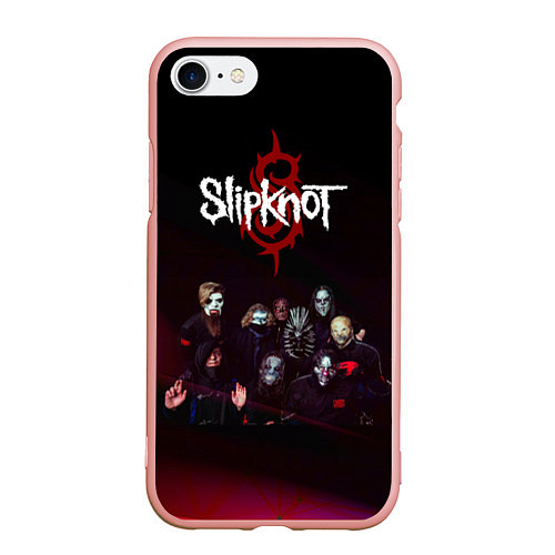 Чехол iPhone 7/8 матовый Slipknot / 3D-Светло-розовый – фото 1