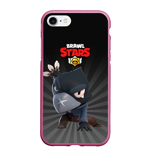 Чехол iPhone 7/8 матовый Brawl Stars Crow / 3D-Малиновый – фото 1