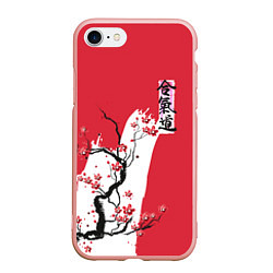 Чехол iPhone 7/8 матовый Сакура Айкидо, цвет: 3D-светло-розовый