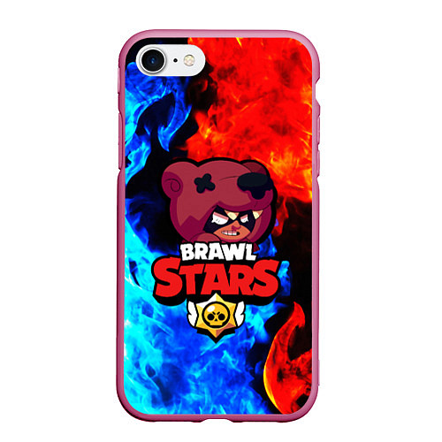 Чехол iPhone 7/8 матовый BRAWL STARS NITA / 3D-Малиновый – фото 1