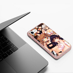 Чехол iPhone 7/8 матовый Ahegao, цвет: 3D-светло-розовый — фото 2