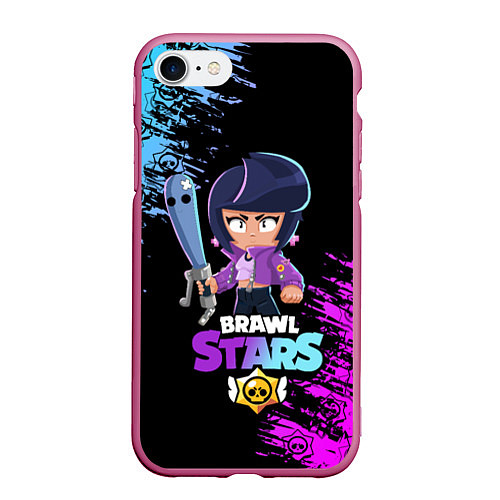 Чехол iPhone 7/8 матовый BRAWL STARS BIBI / 3D-Малиновый – фото 1