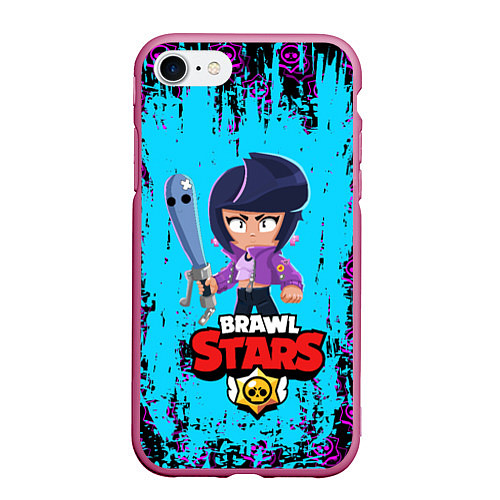 Чехол iPhone 7/8 матовый BRAWL STARS BIBI / 3D-Малиновый – фото 1