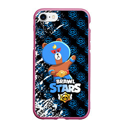 Чехол iPhone 7/8 матовый BRAWL STARS EL BROWN, цвет: 3D-малиновый