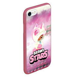 Чехол iPhone 7/8 матовый Leon Unicorn Brawl Stars, цвет: 3D-малиновый — фото 2