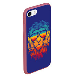 Чехол iPhone 7/8 матовый LION1, цвет: 3D-малиновый — фото 2