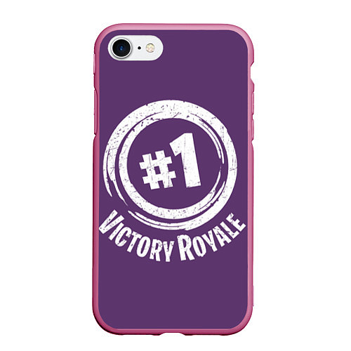 Чехол iPhone 7/8 матовый Victory Royale / 3D-Малиновый – фото 1