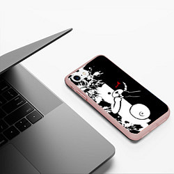 Чехол iPhone 7/8 матовый Monokuma, цвет: 3D-светло-розовый — фото 2