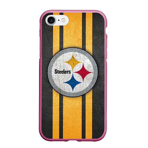 Чехол iPhone 7/8 матовый Pittsburgh Steelers / 3D-Малиновый – фото 1