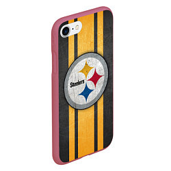 Чехол iPhone 7/8 матовый Pittsburgh Steelers, цвет: 3D-малиновый — фото 2