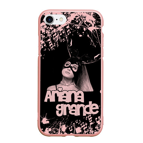 Чехол iPhone 7/8 матовый ARIANA GRANDE / 3D-Светло-розовый – фото 1