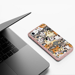 Чехол iPhone 7/8 матовый ALL CATS MEMES, цвет: 3D-светло-розовый — фото 2