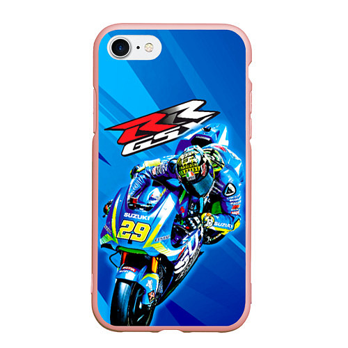 Чехол iPhone 7/8 матовый Suzuki MotoGP / 3D-Светло-розовый – фото 1