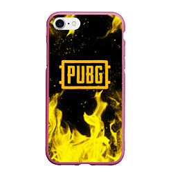 Чехол iPhone 7/8 матовый PUBG, цвет: 3D-малиновый